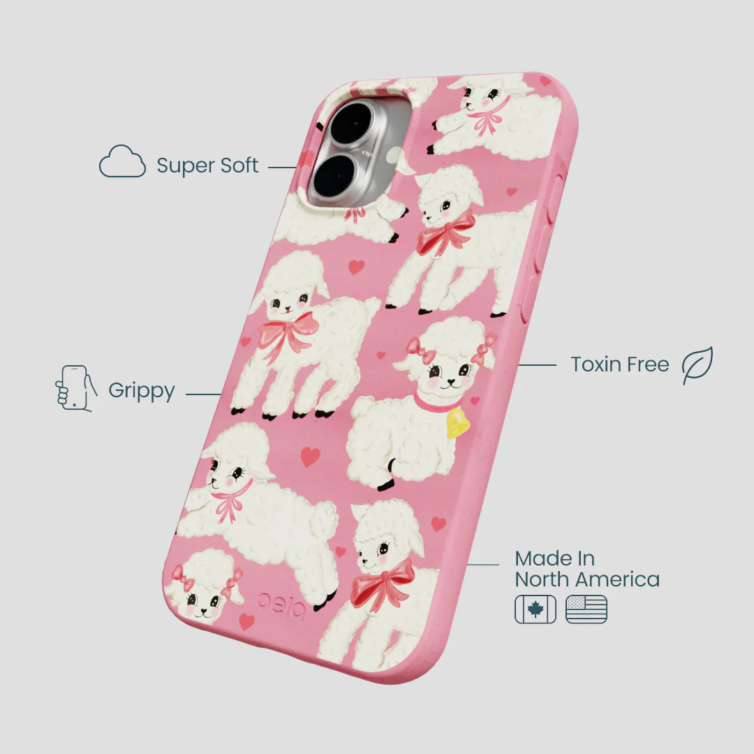 Bubblegum Pink Wool You Be Mine iPhone 16 Plus Case - Image 4