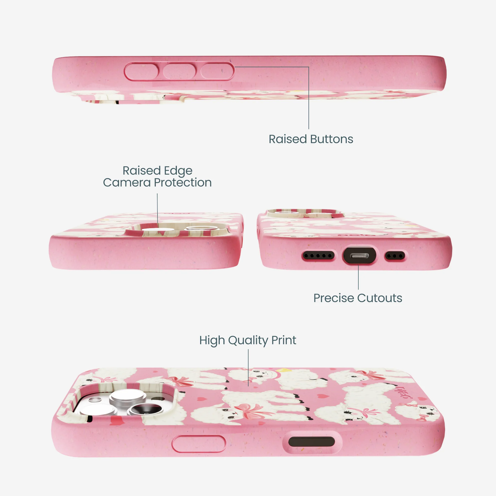 Bubblegum Pink Wool You Be Mine iPhone 16 Pro Max Case - Image 3