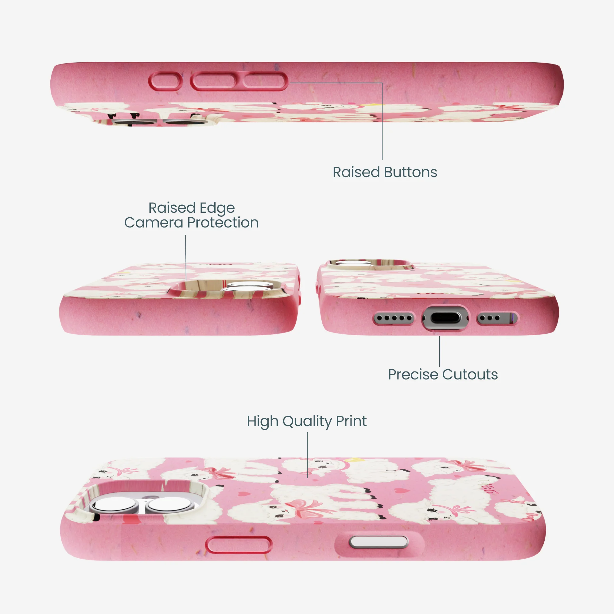 Bubblegum Pink Wool You Be Mine iPhone 17 Case - Image 3