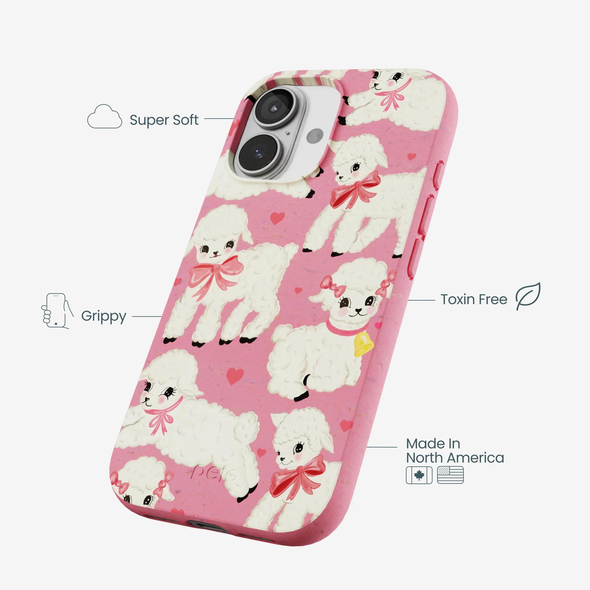 Bubblegum Pink Wool You Be Mine iPhone 17 Case - Image 4