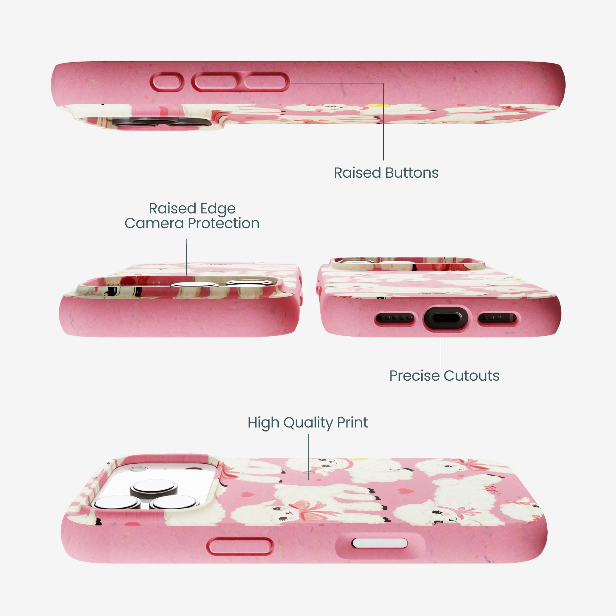 Bubblegum Pink Wool You Be Mine iPhone 17 Pro Case - Image 3