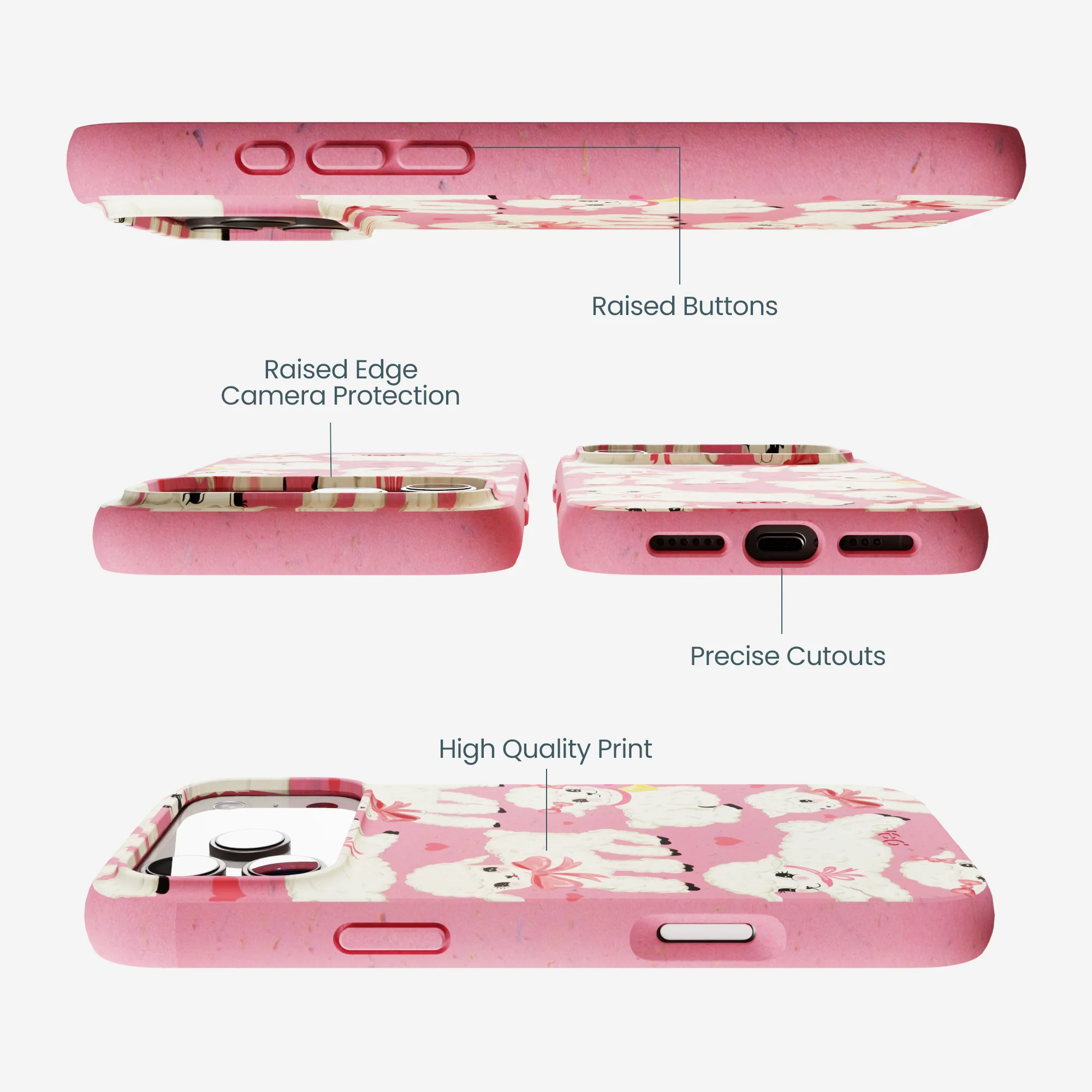 Bubblegum Pink Wool You Be Mine iPhone 17 Pro Max Case - Image 3