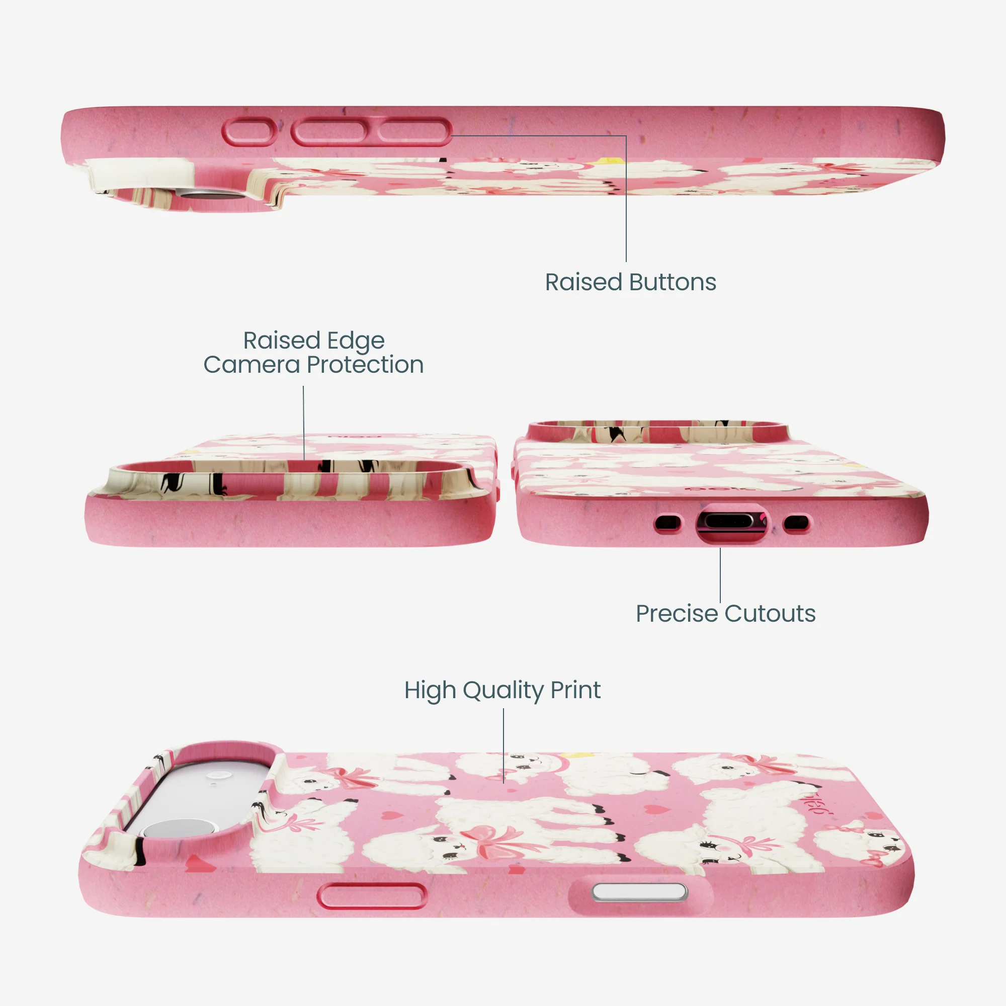 Bubblegum Pink Wool You Be Mine iPhone Air Case - Image 3