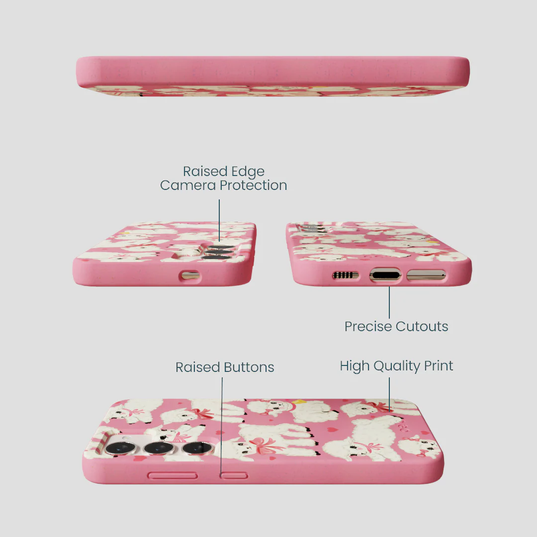 Bubblegum Pink Wool You Be Mine Samsung Galaxy S24 Case - Image 3