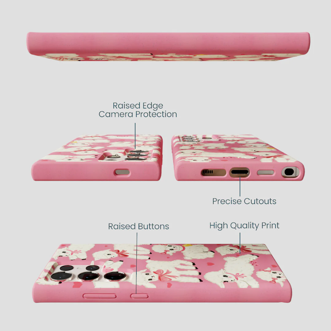 Bubblegum Pink Wool You Be Mine Samsung Galaxy S24 Ultra Case - Image 3