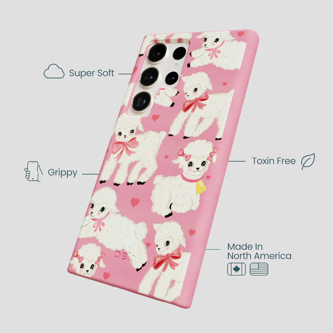 Bubblegum Pink Wool You Be Mine Samsung Galaxy S24 Ultra Case - Image 4