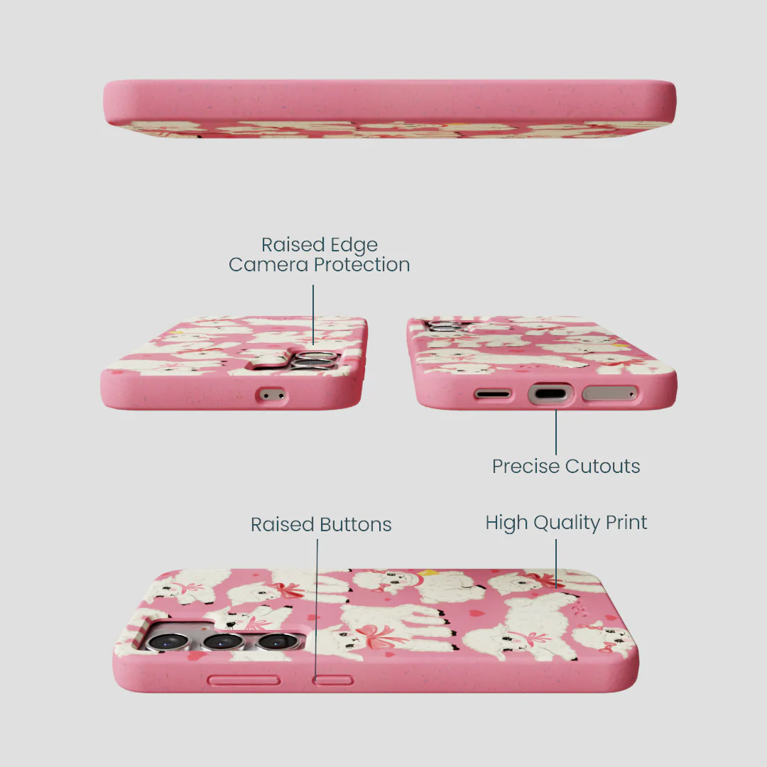 Bubblegum Pink Wool You Be Mine Samsung Galaxy S25 Case - Image 3