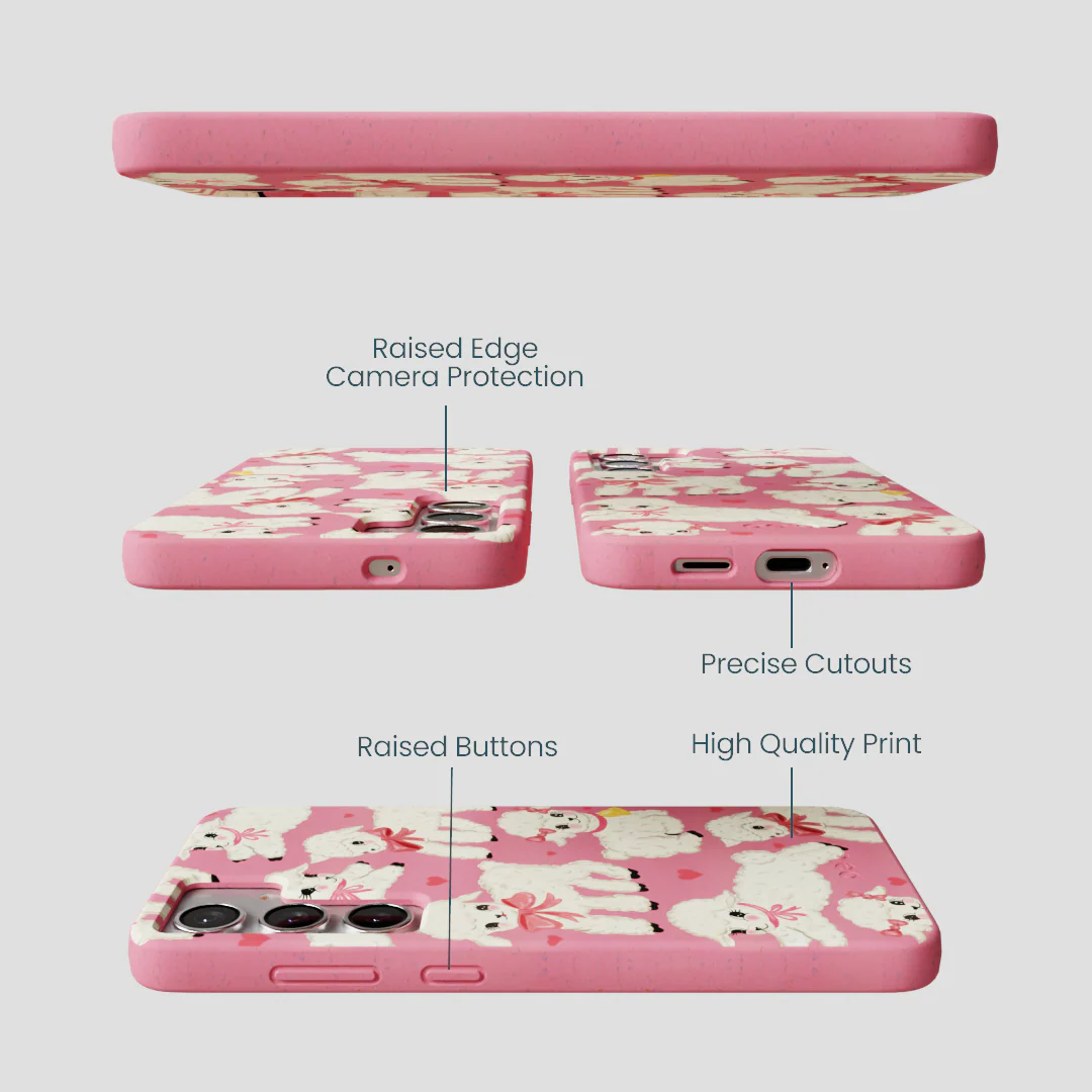 Bubblegum Pink Wool You Be Mine Samsung Galaxy S25+(Plus) Case - Image 3