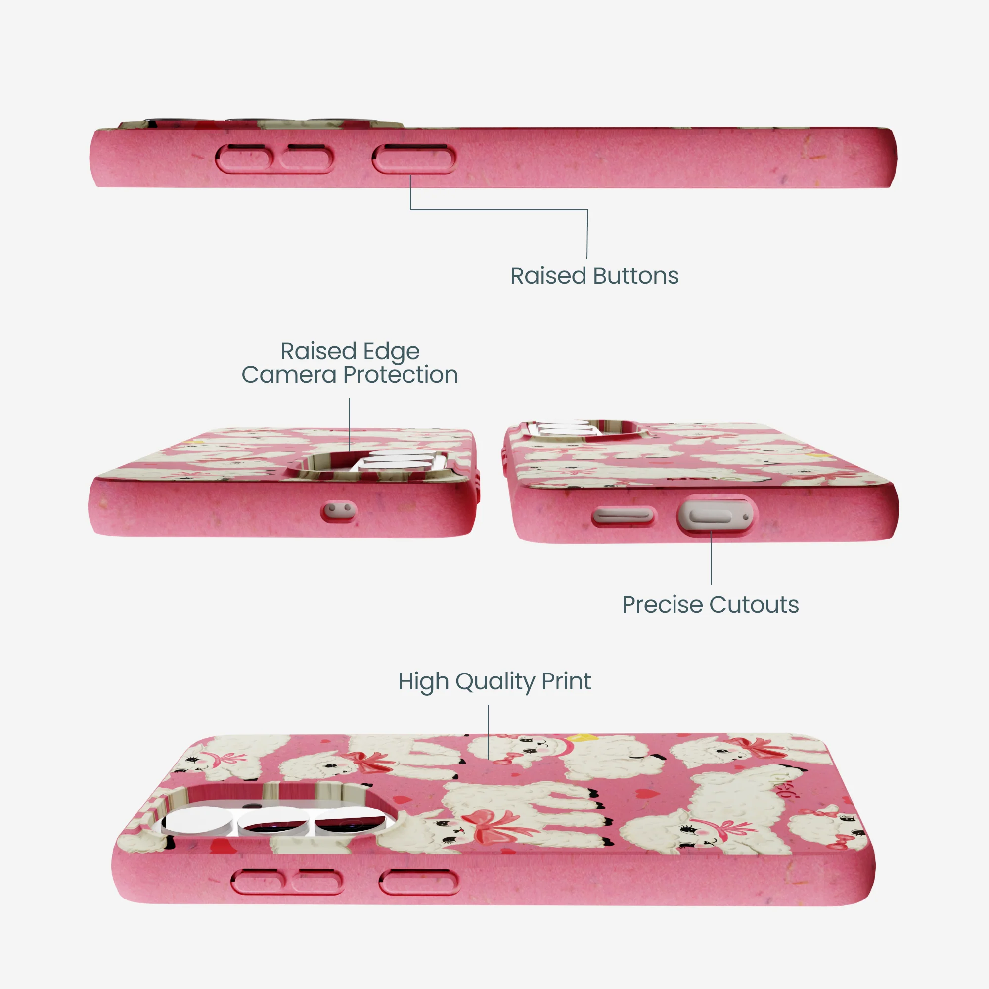Bubblegum Pink Wool You Be Mine Samsung Galaxy S26 Case - Image 3