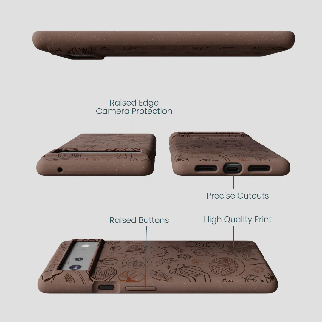 Chocolate Brown Autumn Sweets Google Pixel 6a Case - Image 3