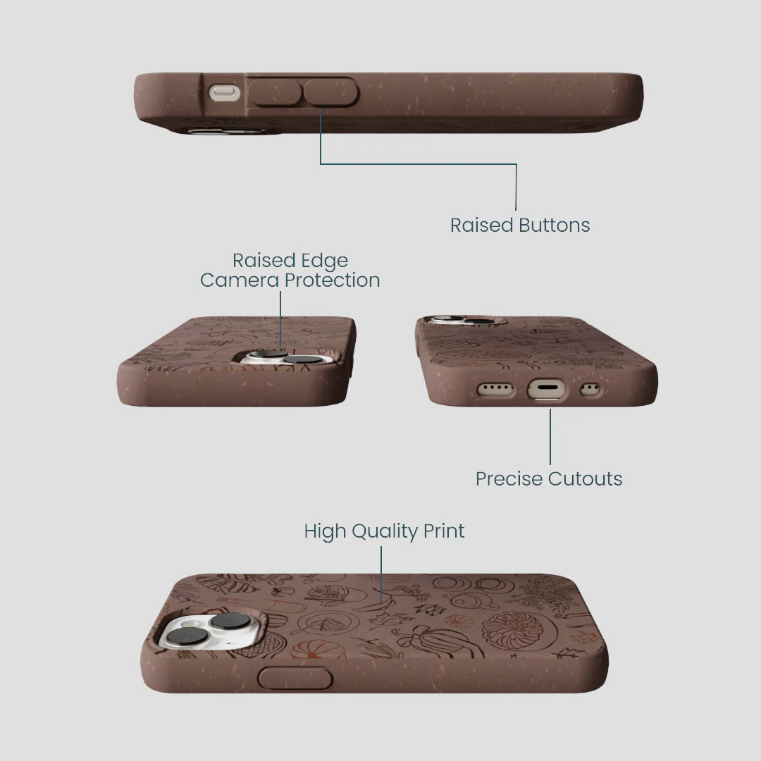 Chocolate Brown Autumn Sweets iPhone 13 Mini Case - Image 3