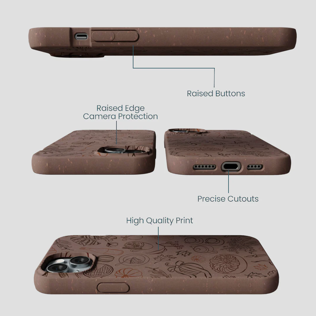 Chocolate Brown Autumn Sweets iPhone 15 Plus Case - Image 3
