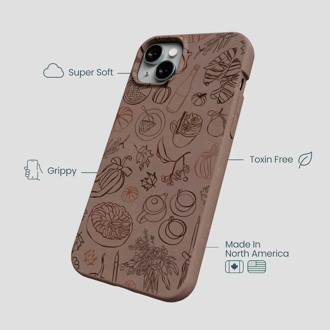 Chocolate Brown Autumn Sweets iPhone 15 Plus Case - Image 4