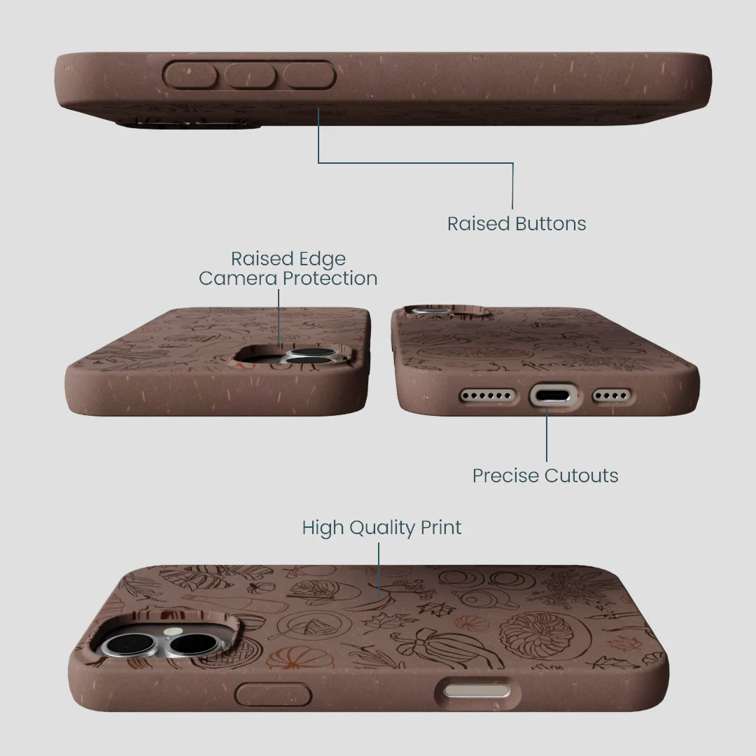 Chocolate Brown Autumn Sweets iPhone 16 Plus Case - Image 3