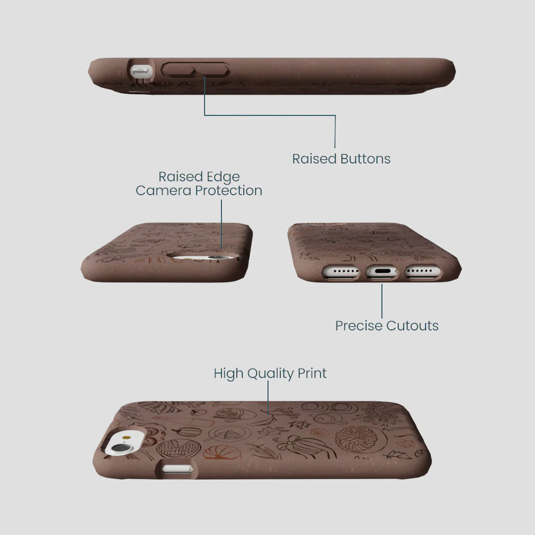 Chocolate Brown Autumn Sweets iPhone 6/6s/7/8/SE Case - Image 3