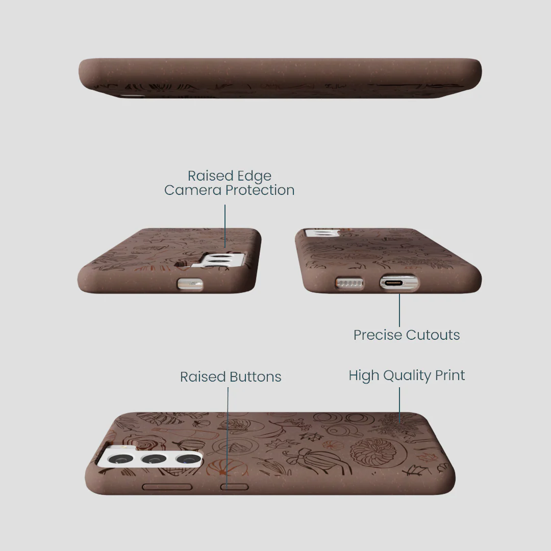 Chocolate Brown Autumn Sweets Samsung Galaxy S21 Case - Image 3
