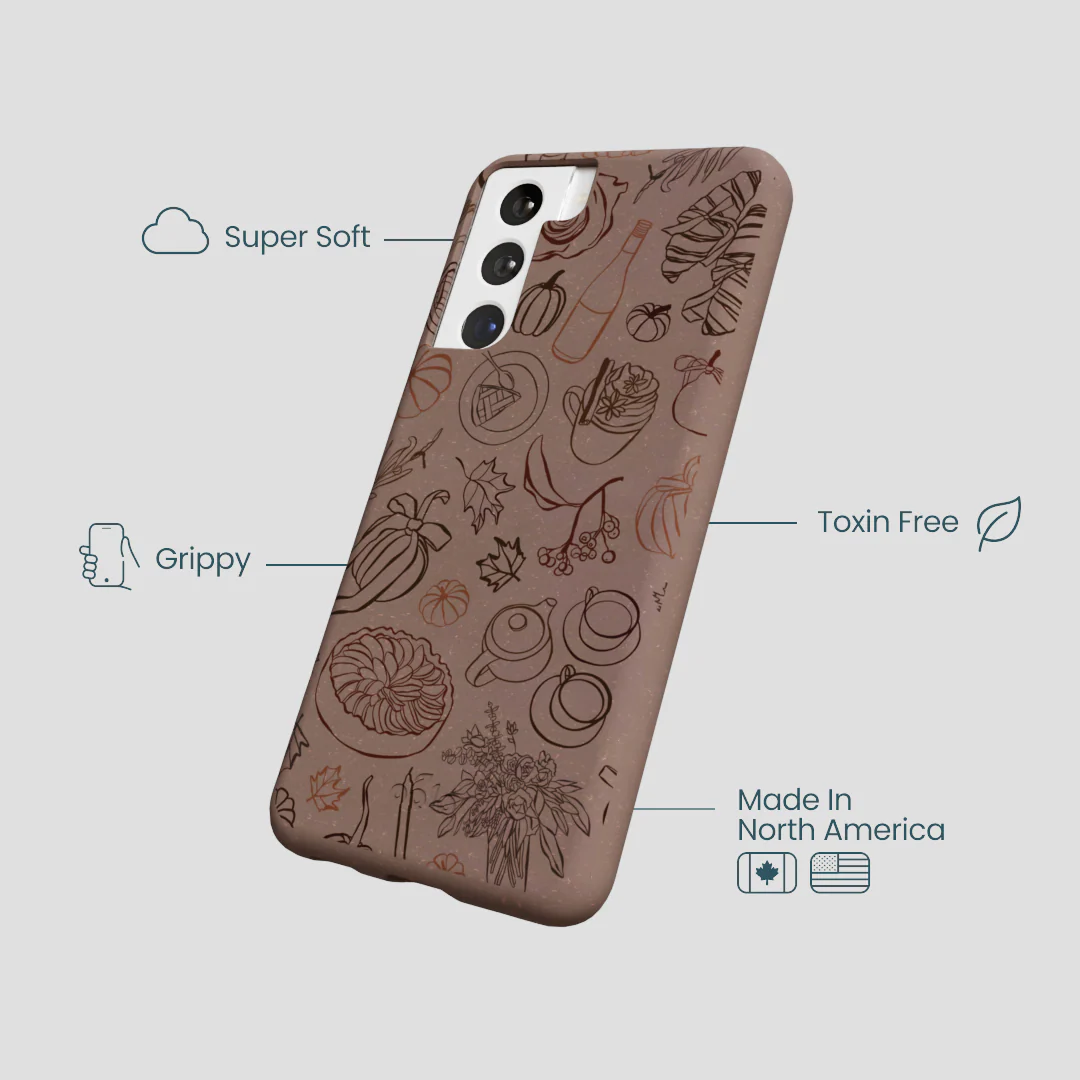 Chocolate Brown Autumn Sweets Samsung Galaxy S22 Case - Image 4