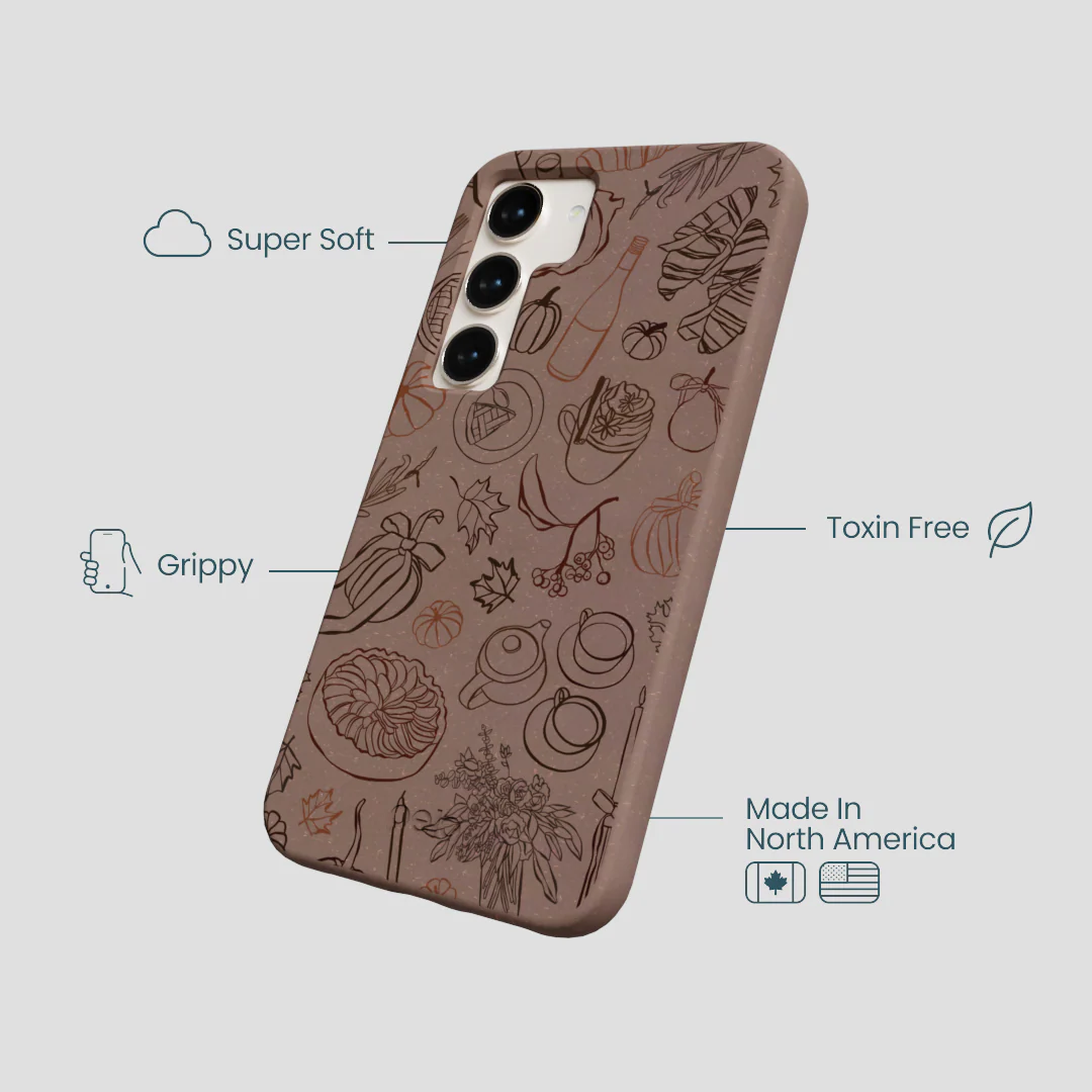 Chocolate Brown Autumn Sweets Samsung Galaxy S24 Case - Image 4