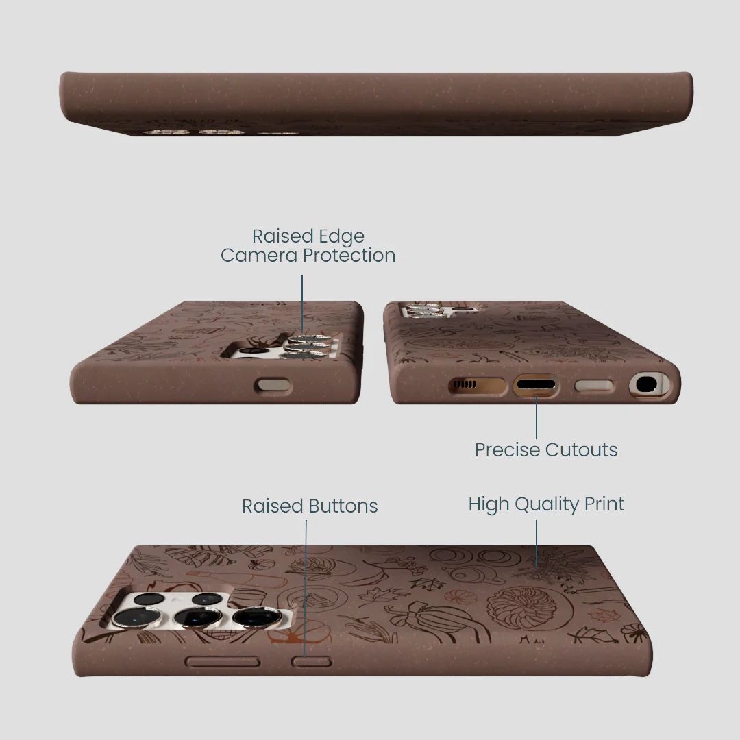 Chocolate Brown Autumn Sweets Samsung Galaxy S24 Ultra Case - Image 3