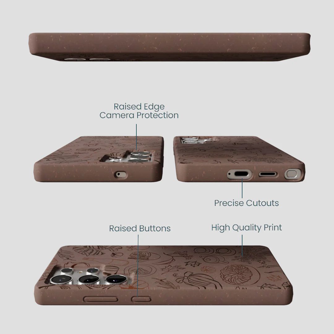 Chocolate Brown Autumn Sweets Samsung Galaxy S25 Ultra Case - Image 3