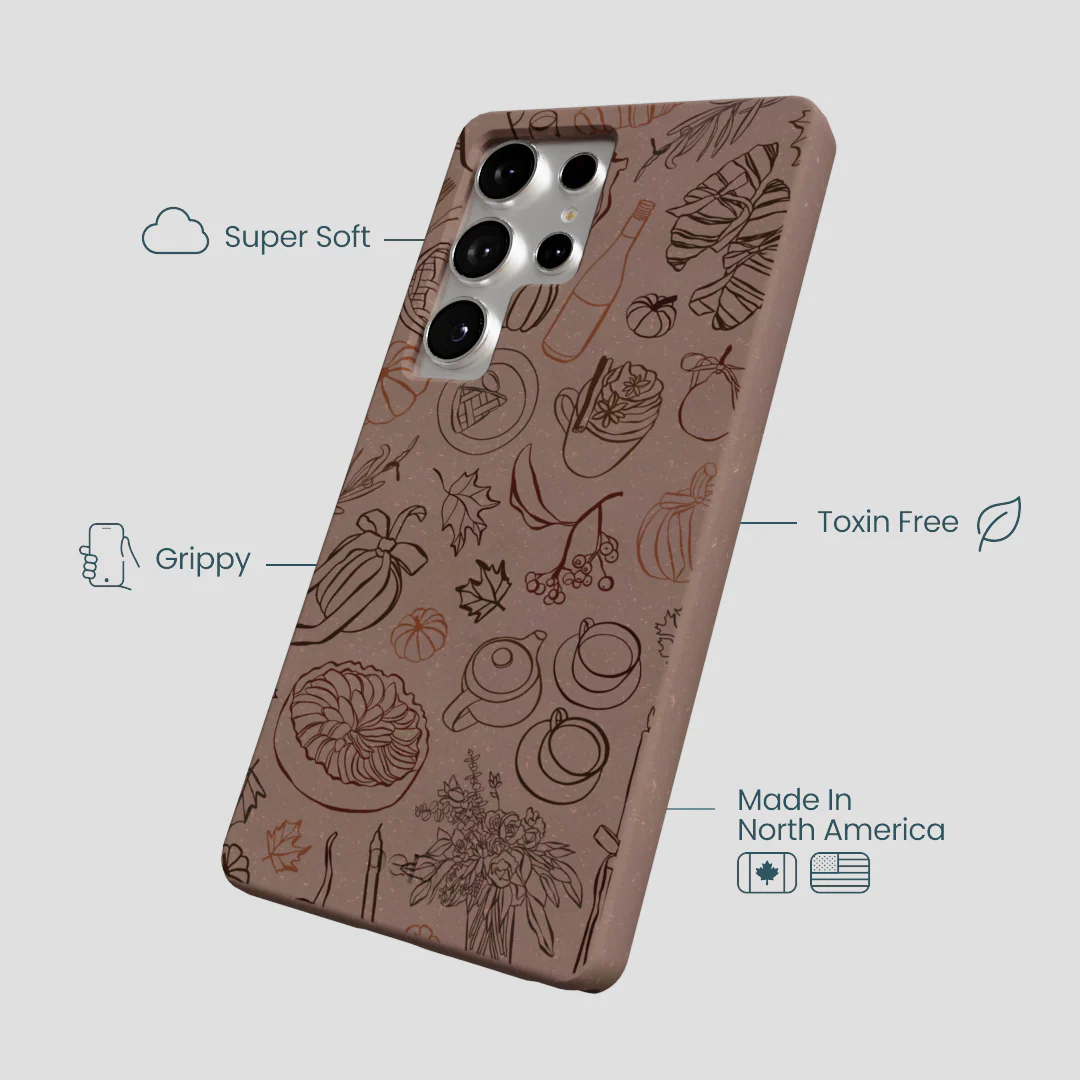 Chocolate Brown Autumn Sweets Samsung Galaxy S25 Ultra Case - Image 4