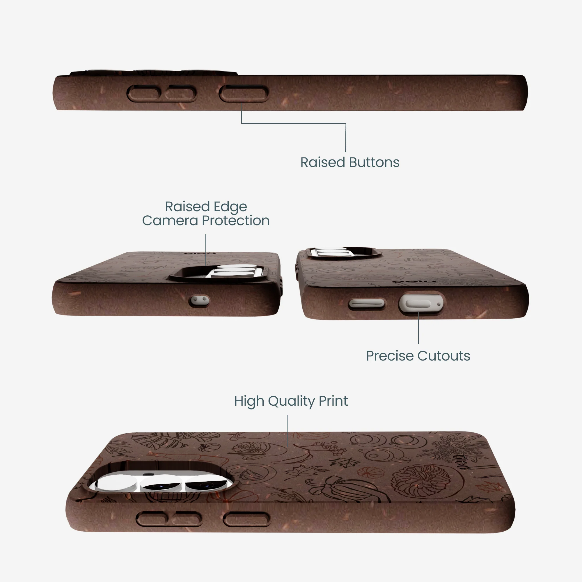 Chocolate Brown Autumn Sweets Samsung Galaxy S26 Case - Image 3