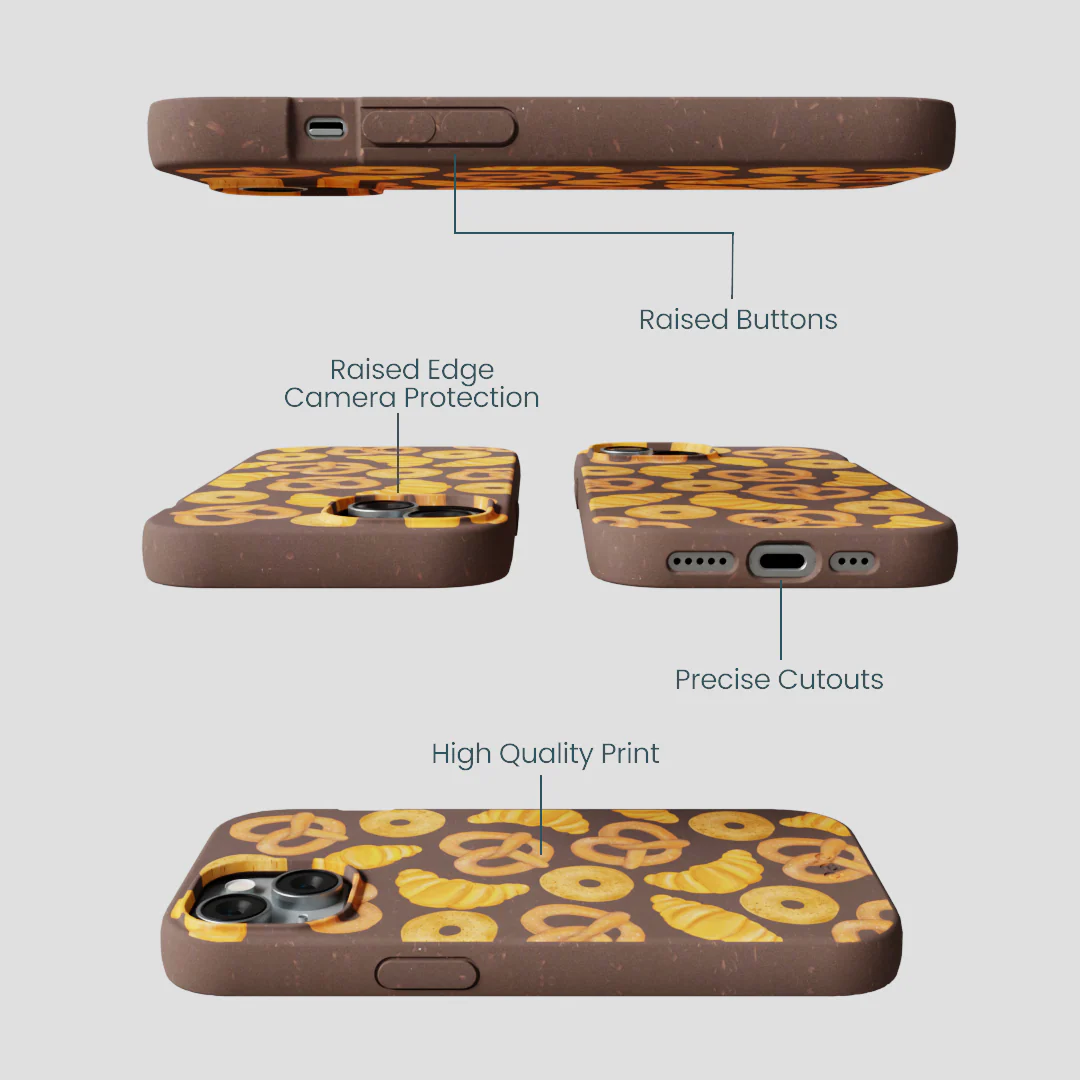Chocolate Brown Baked Goodies iPhone 15 Case - Image 3