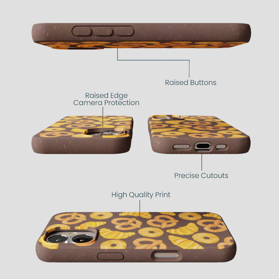 Chocolate Brown Baked Goodies iPhone 16 Case - Image 3
