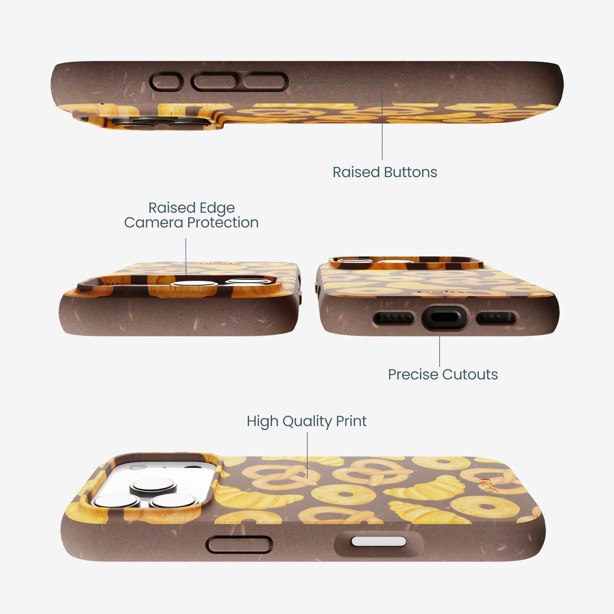 Chocolate Brown Baked Goodies iPhone 17 Pro Case - Image 3