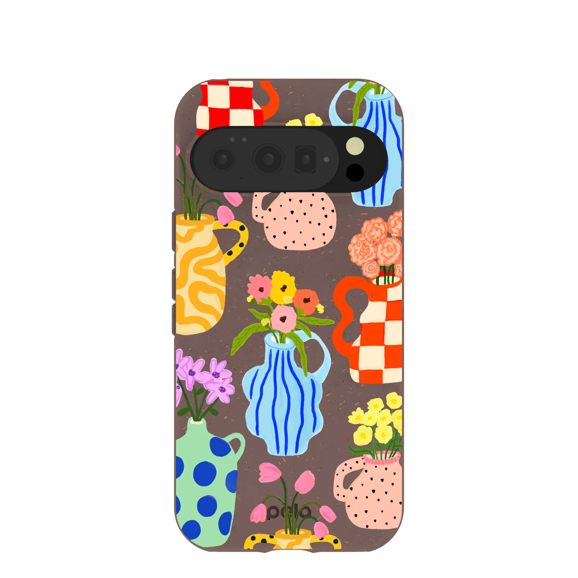 Chocolate Brown Bloom Ceramics Google Pixel 10/10 Pro Case
