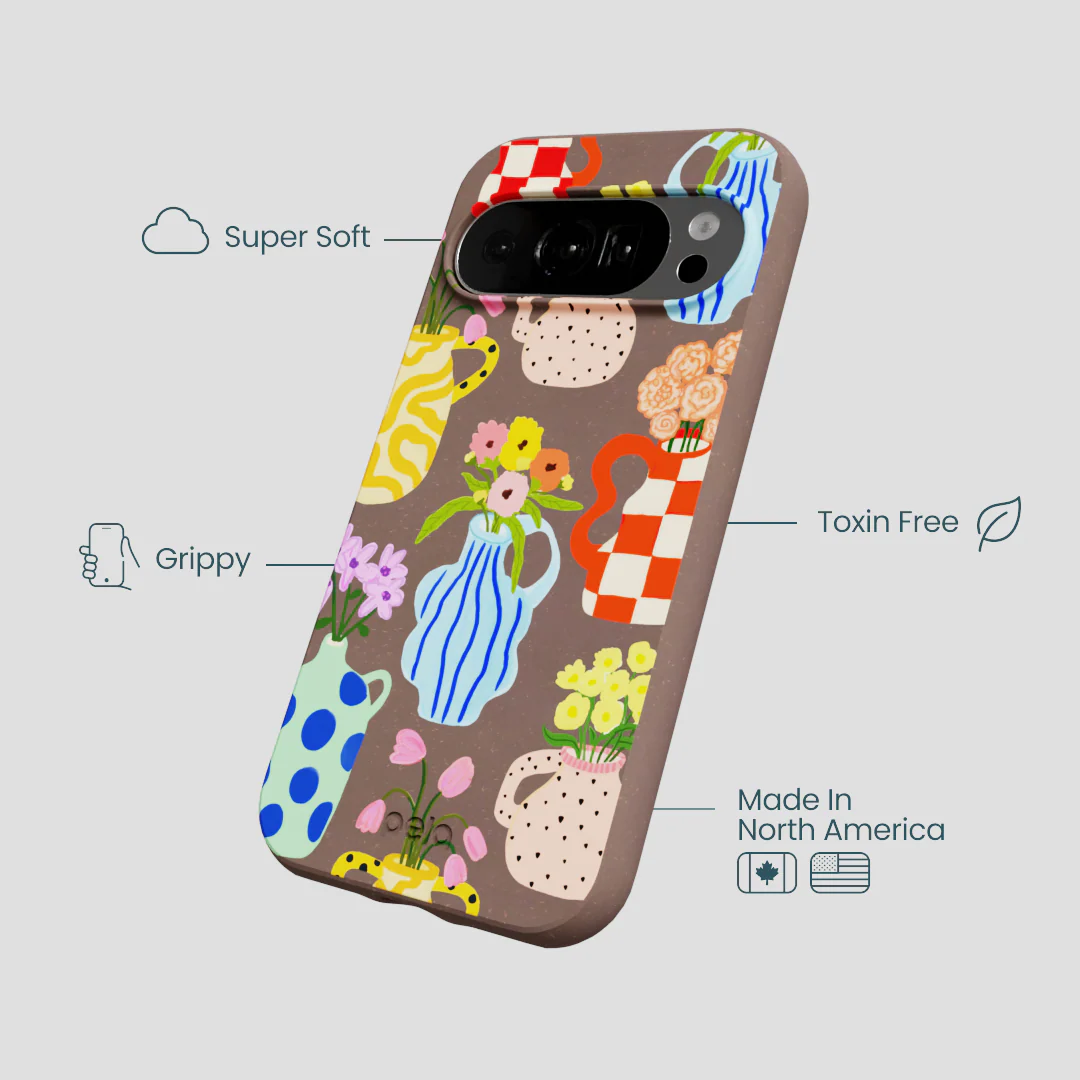 Chocolate Brown Bloom Ceramics Google Pixel 10/10 Pro Case - Image 3
