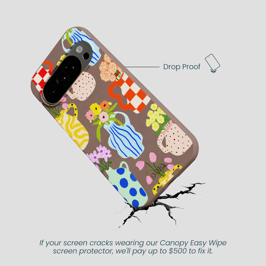 Chocolate Brown Bloom Ceramics Google Pixel 10/10 Pro Case - Image 4