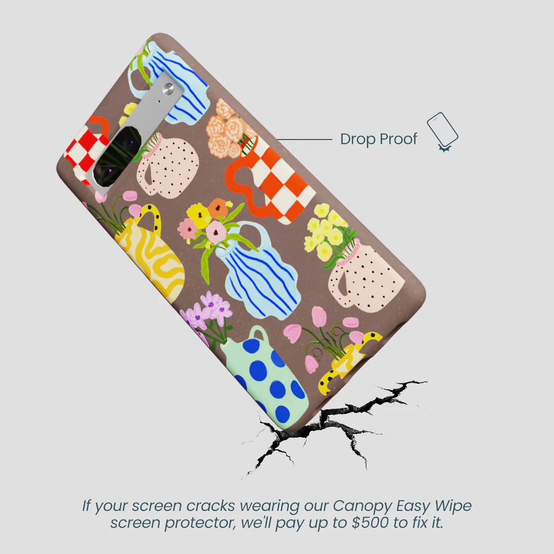 Chocolate Brown Bloom Ceramics Google Pixel 7a Case - Image 4