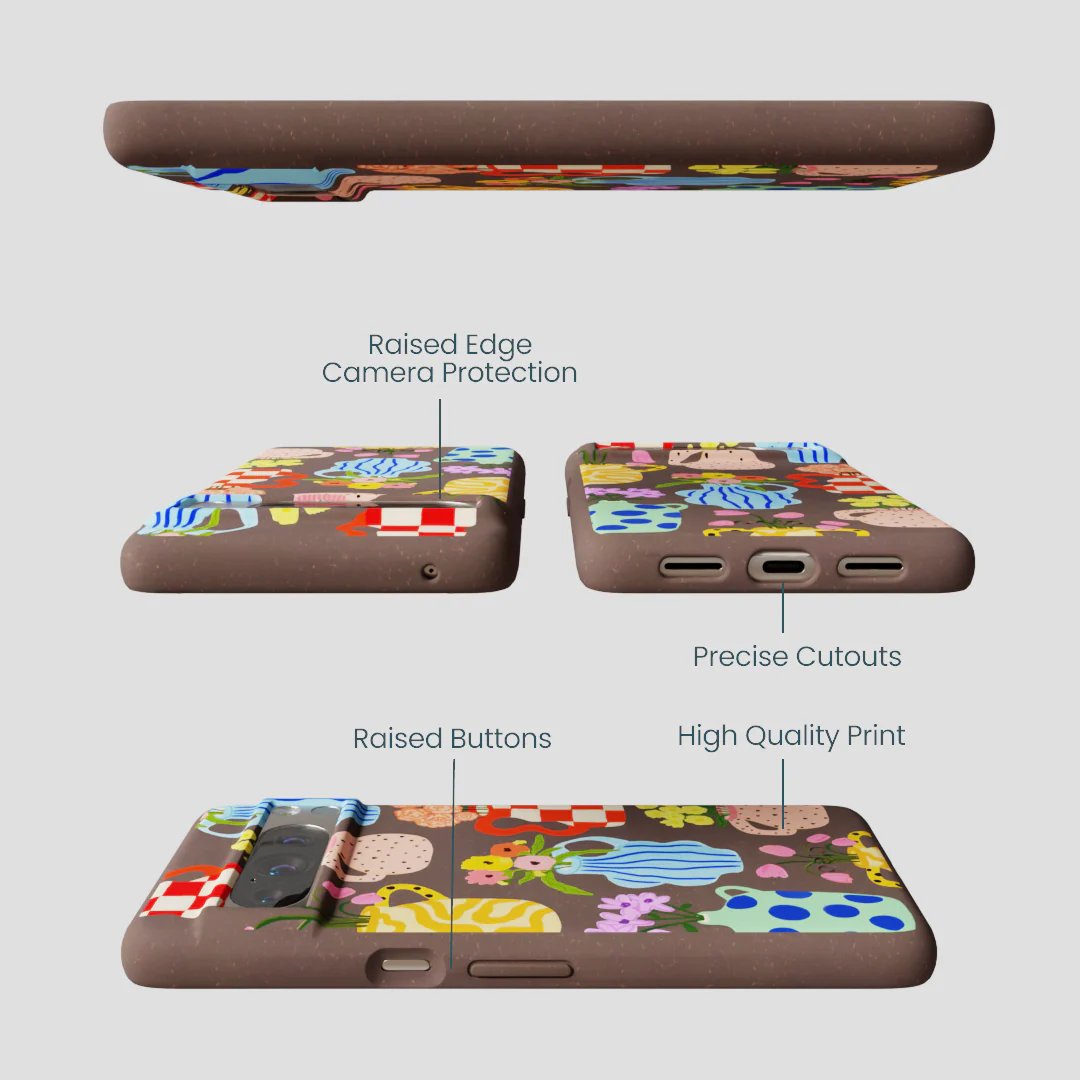 Chocolate Brown Bloom Ceramics Google Pixel 8 Pro Case - Image 2