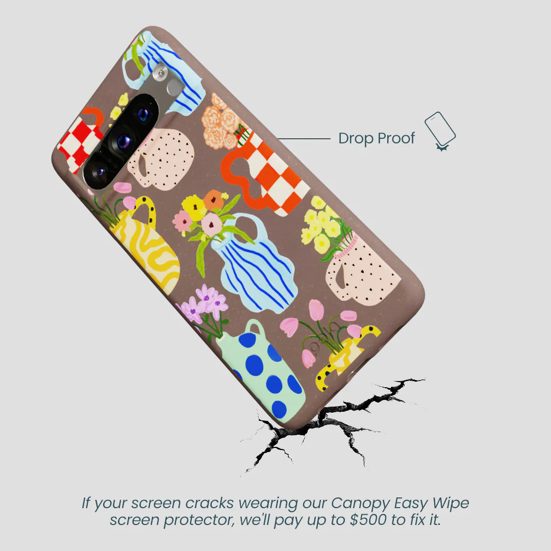 Chocolate Brown Bloom Ceramics Google Pixel 8 Pro Case - Image 4