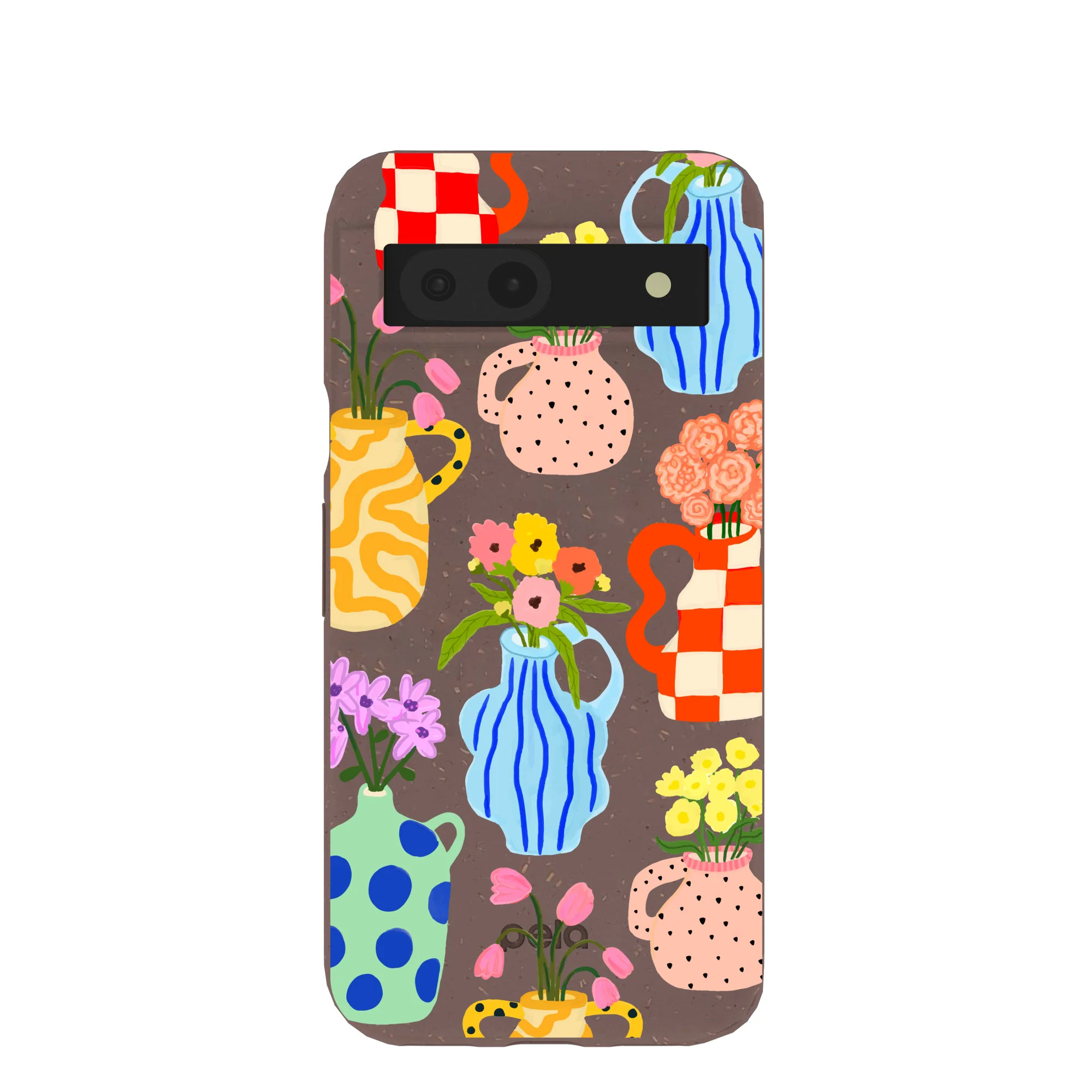 Chocolate Brown Bloom Ceramics Google Pixel 8a Case