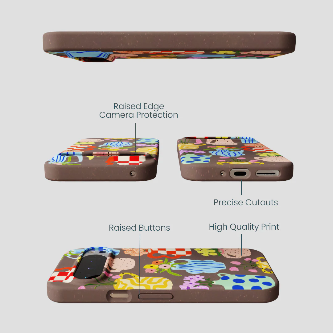 Chocolate Brown Bloom Ceramics Google Pixel 9/9 Pro Case - Image 2