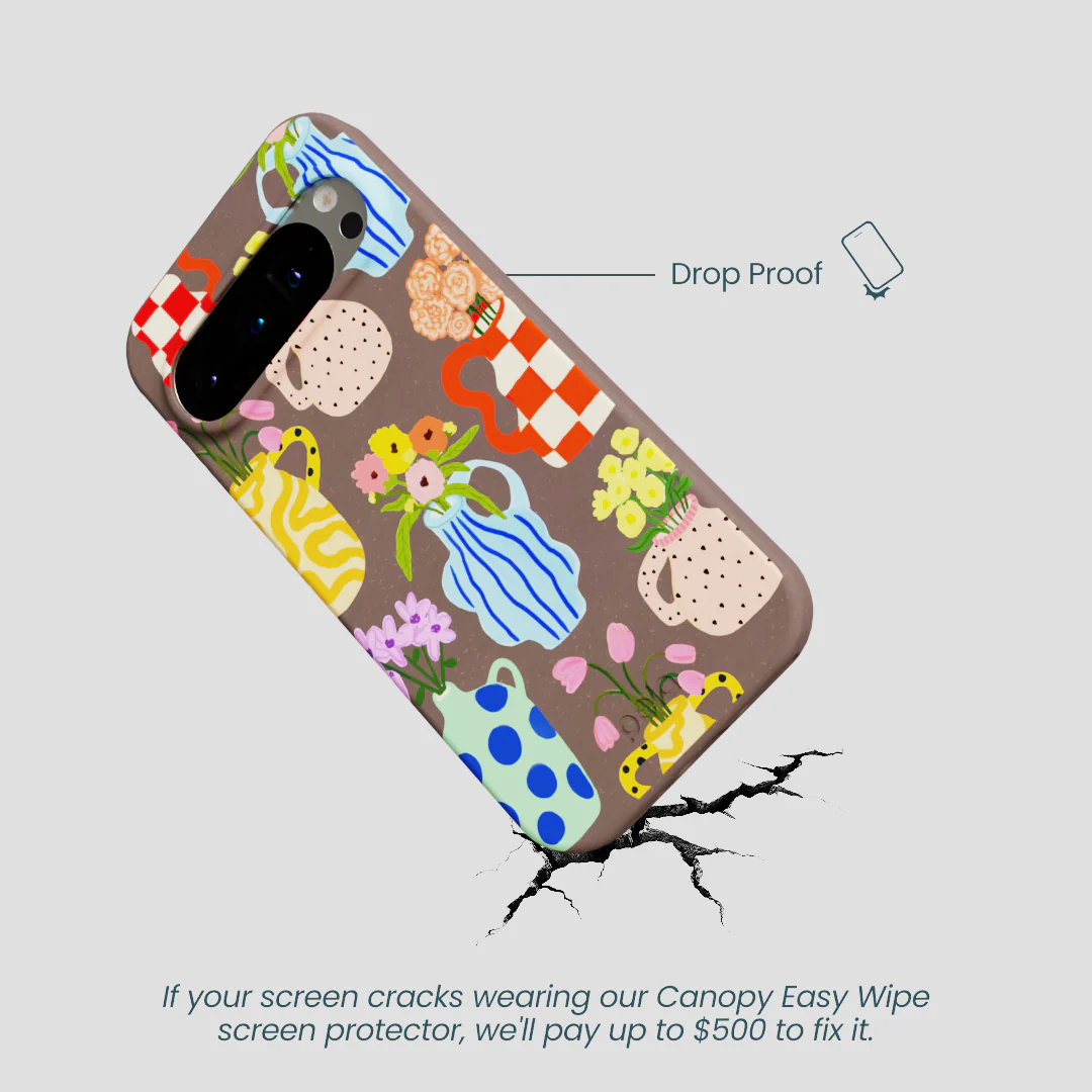 Chocolate Brown Bloom Ceramics Google Pixel 9/9 Pro Case - Image 4