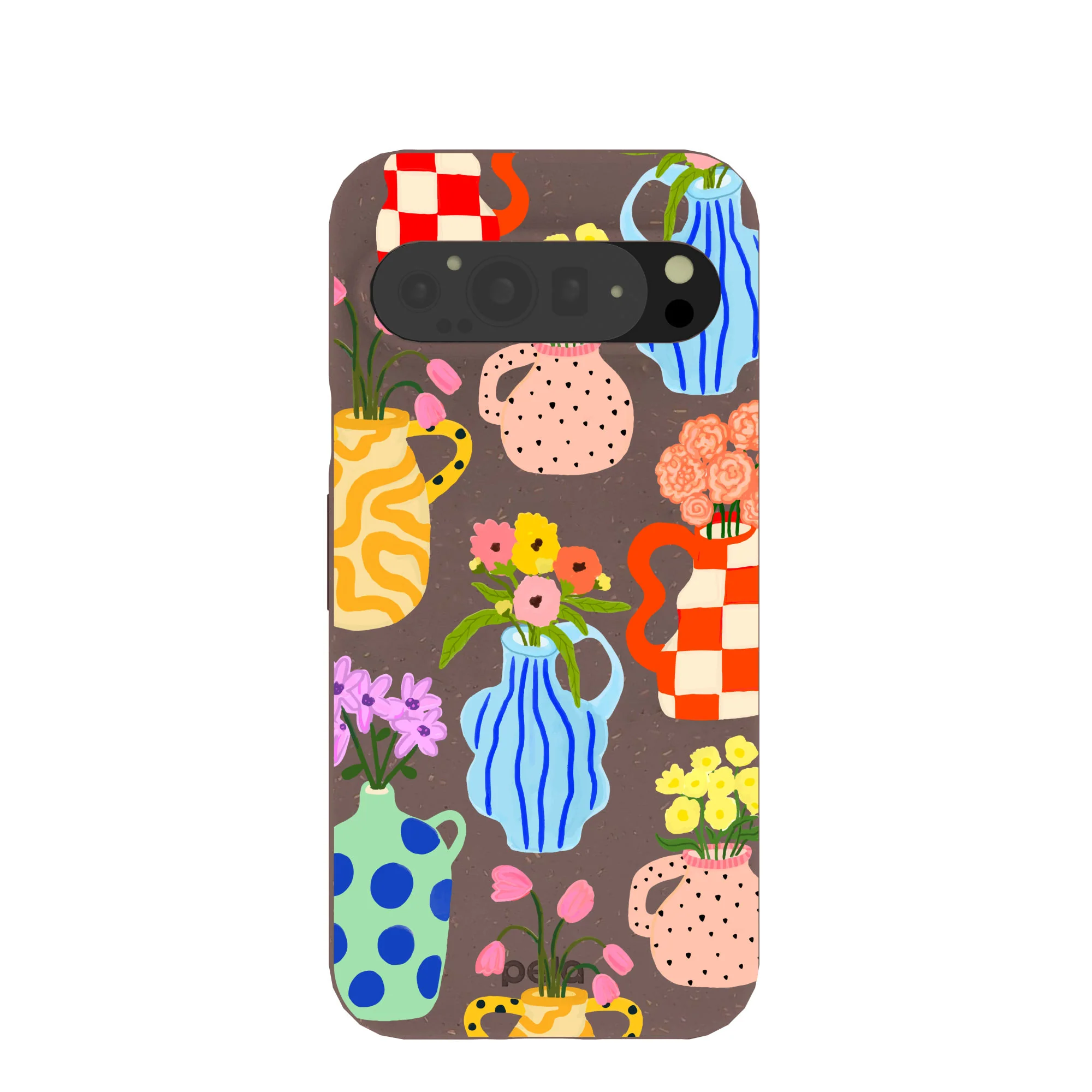 Chocolate Brown Bloom Ceramics Google Pixel 9 Pro XL Case