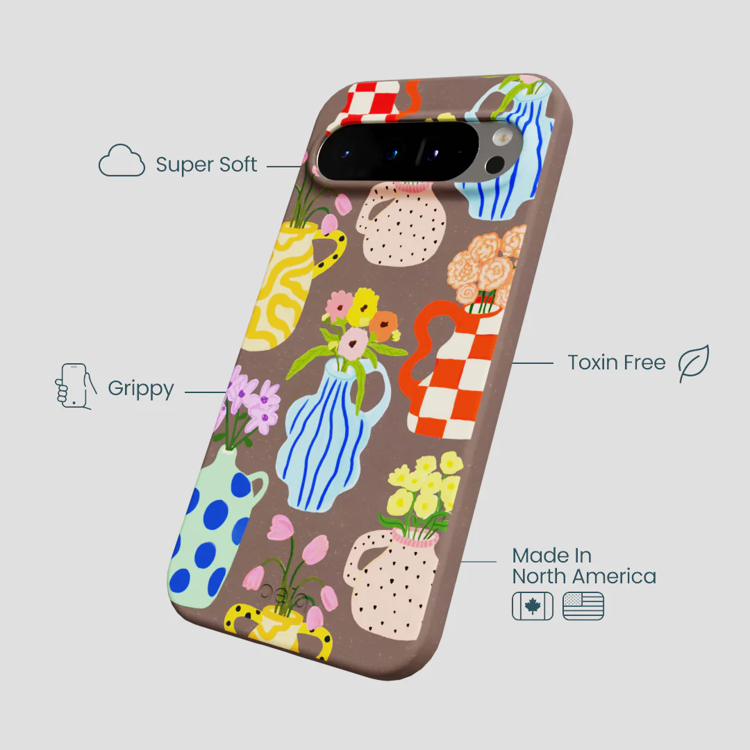 Chocolate Brown Bloom Ceramics Google Pixel 9 Pro XL Case - Image 3