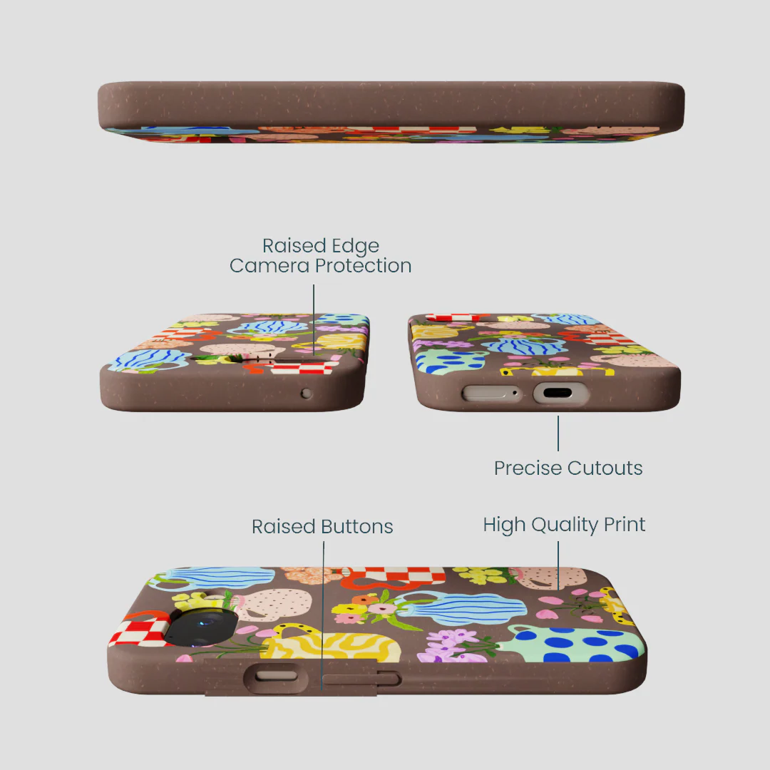 Chocolate Brown Bloom Ceramics Google Pixel 9a Case - Image 2