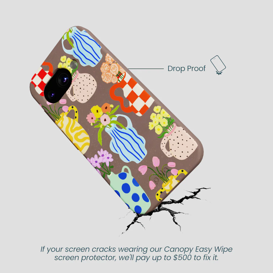 Chocolate Brown Bloom Ceramics Google Pixel 9a Case - Image 4