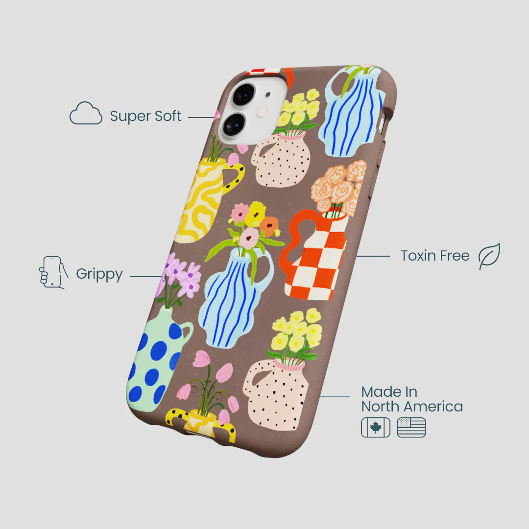 Chocolate Brown Bloom Ceramics iPhone 11 Case - Image 4
