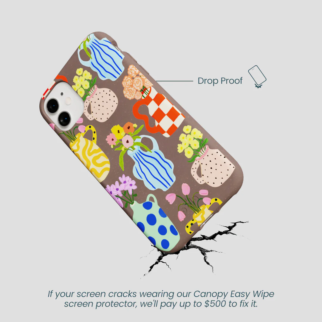 Chocolate Brown Bloom Ceramics iPhone 11 Case - Image 5
