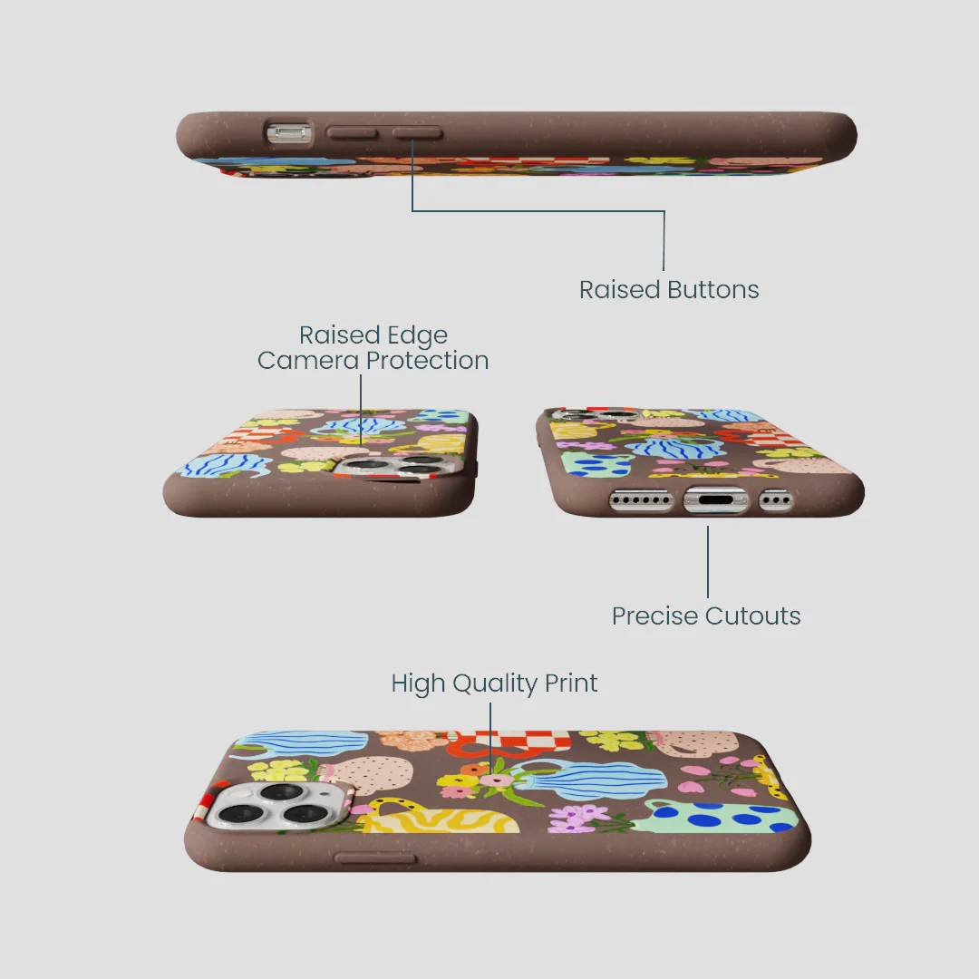 Chocolate Brown Bloom Ceramics iPhone 11 Pro Case - Image 3