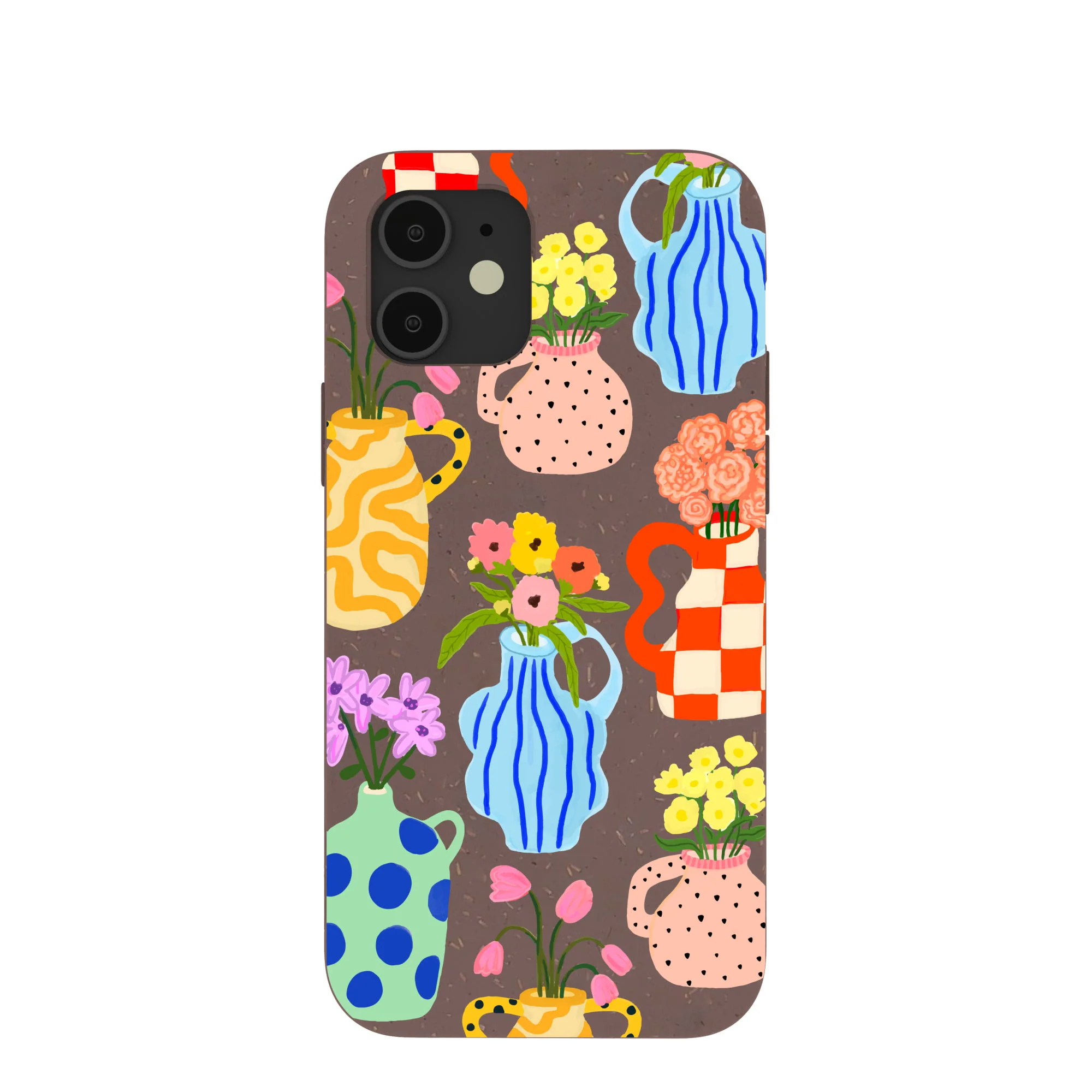 Chocolate Brown Bloom Ceramics iPhone 12/ iPhone 12 Pro Case