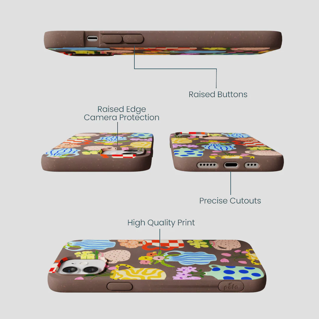 Chocolate Brown Bloom Ceramics iPhone 12/ iPhone 12 Pro Case - Image 3