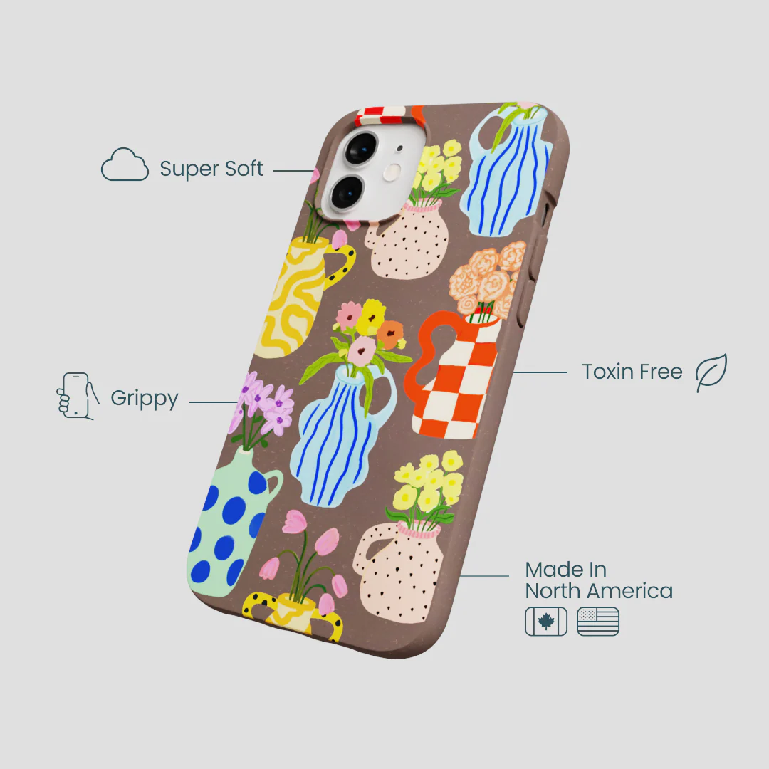 Chocolate Brown Bloom Ceramics iPhone 12/ iPhone 12 Pro Case - Image 4