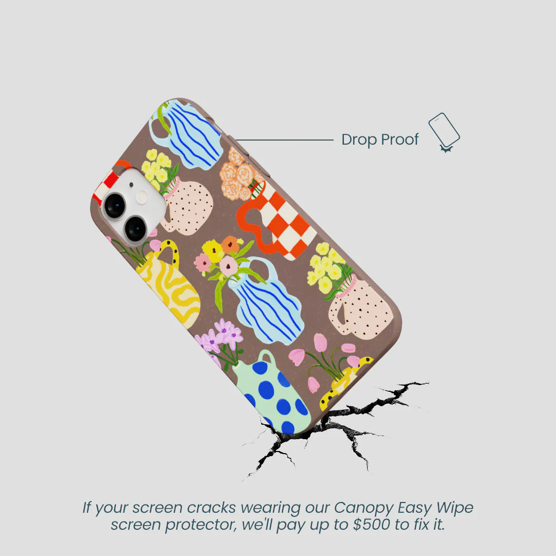 Chocolate Brown Bloom Ceramics iPhone 12 Mini Case - Image 5
