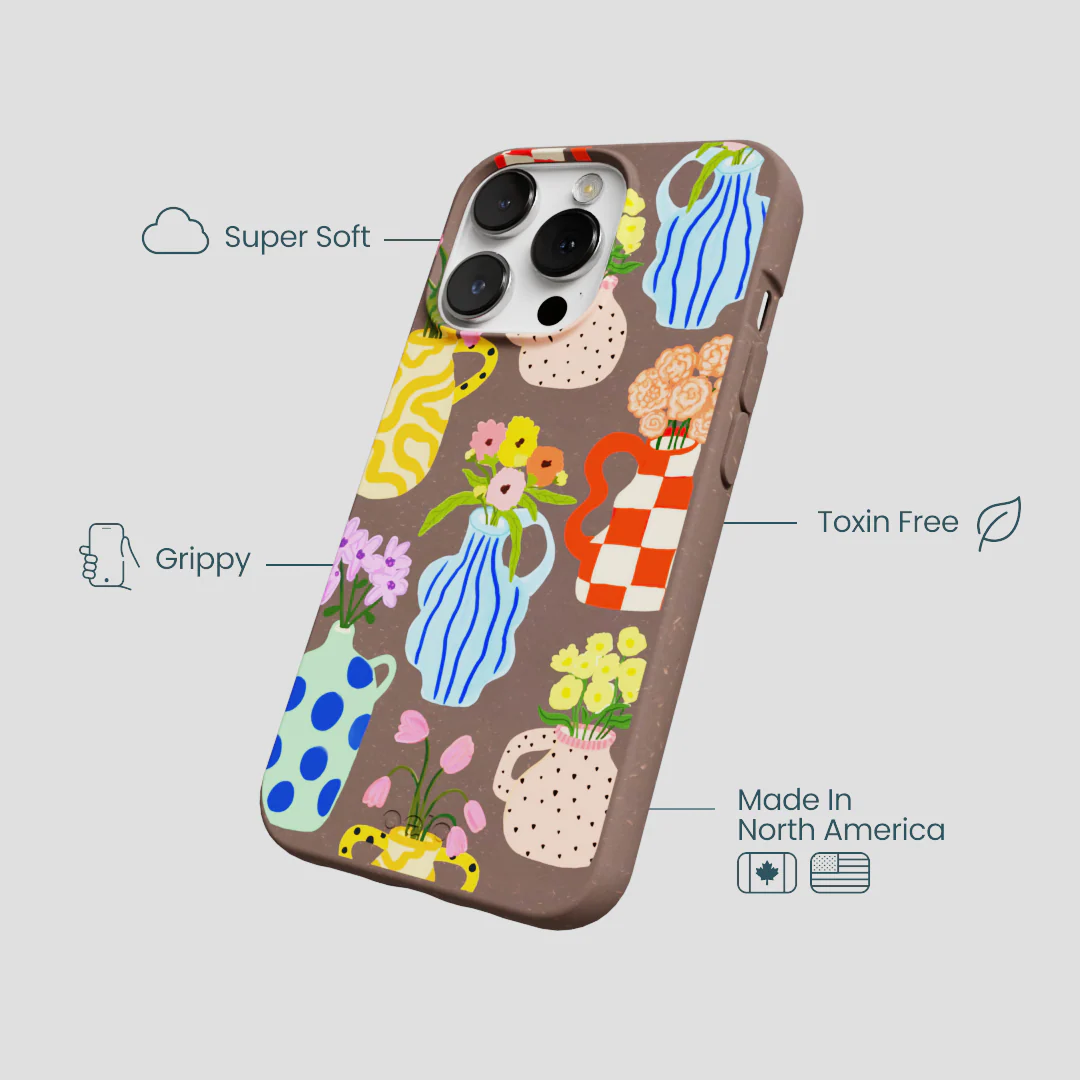 Chocolate Brown Bloom Ceramics iPhone 13 Pro Case - Image 4